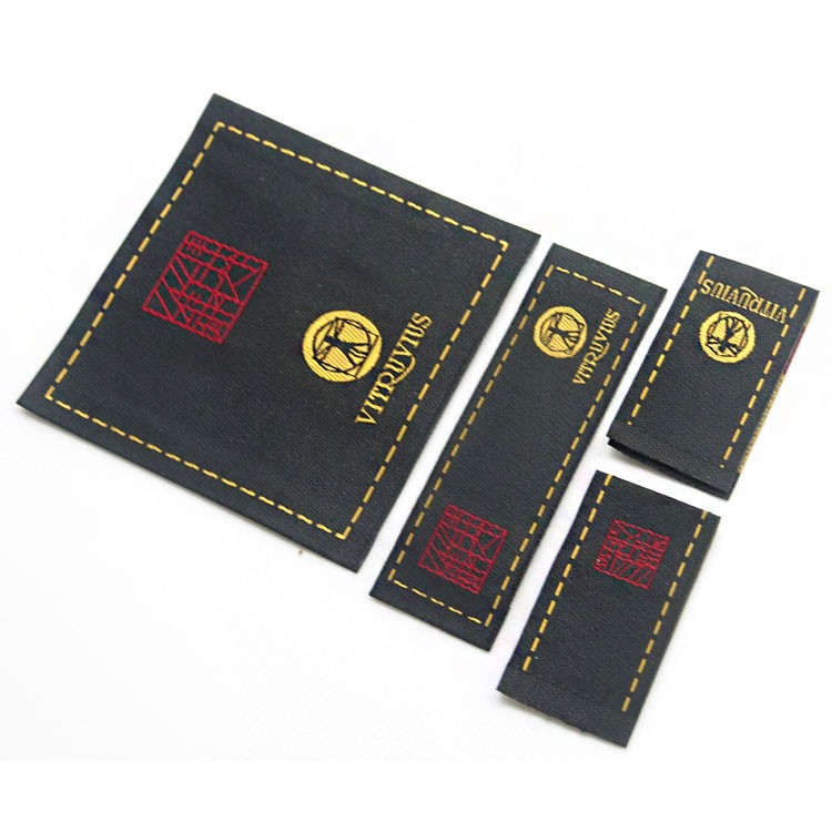 服装樱桃视频大全免费高清版定做厂家织唛水洗标定制男女装勾边高密缎面布标织标